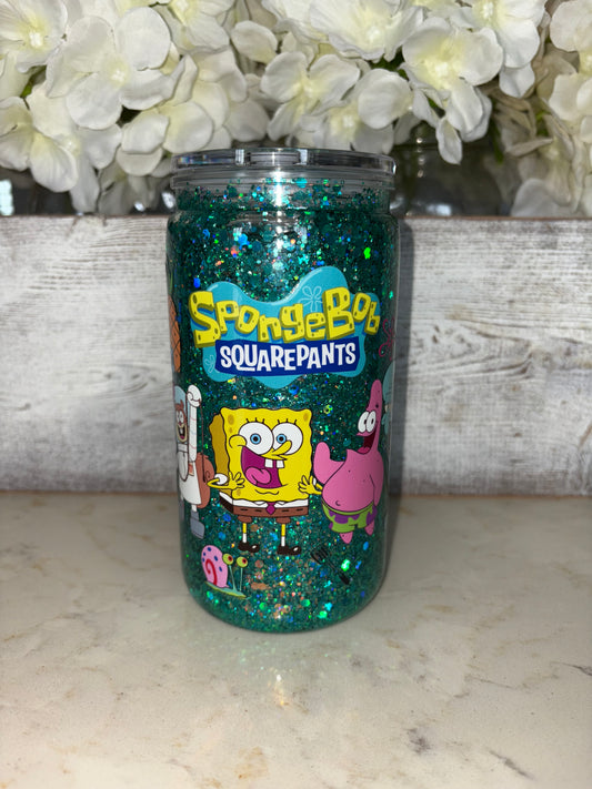 16oz acrylic snowglobe tumbler