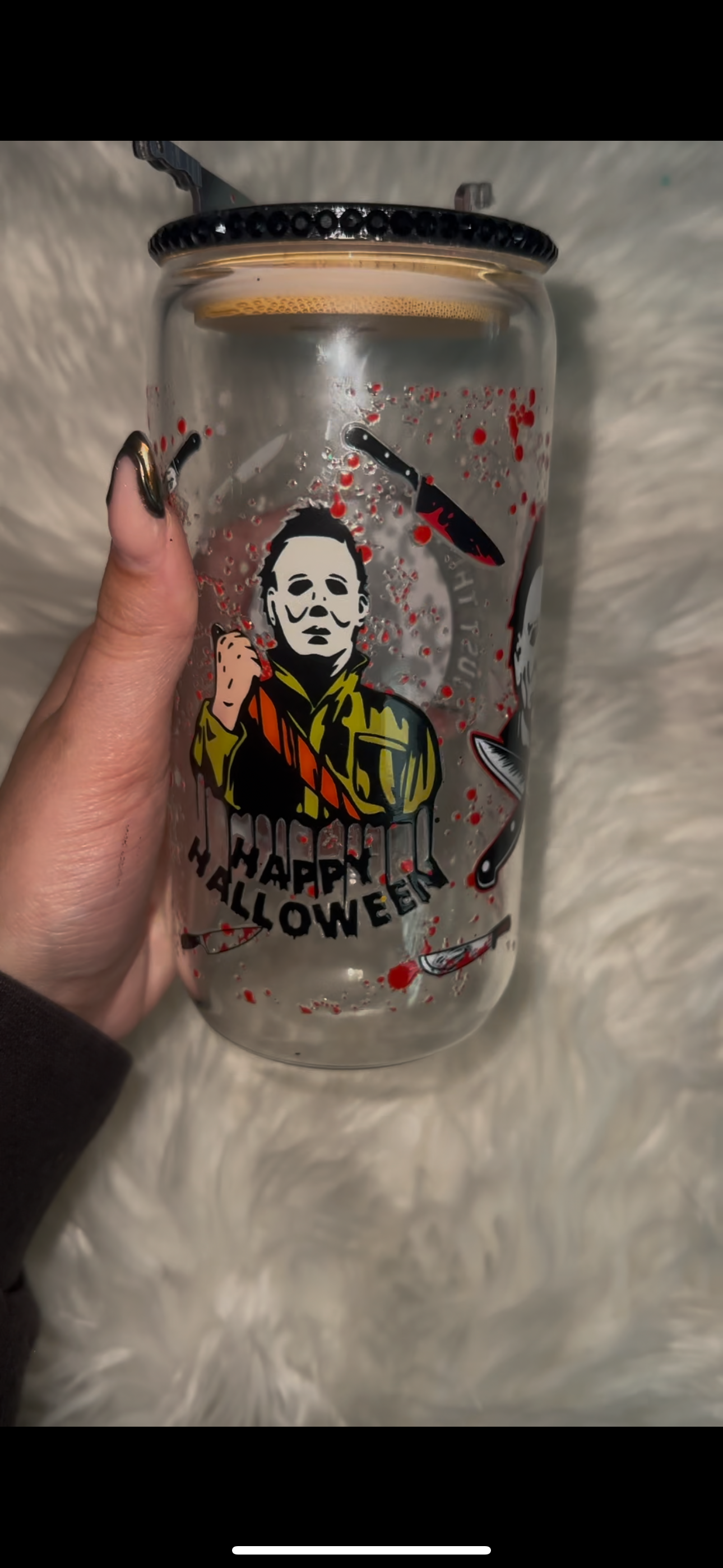 Horror 16oz Glass can