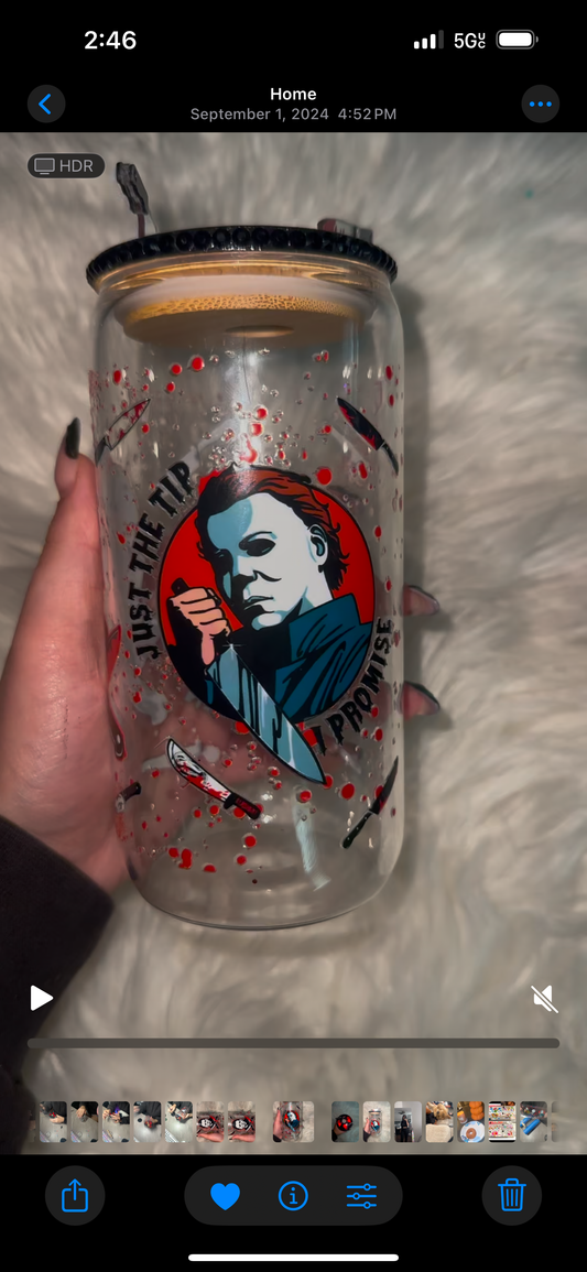 Horror 16oz Glass can