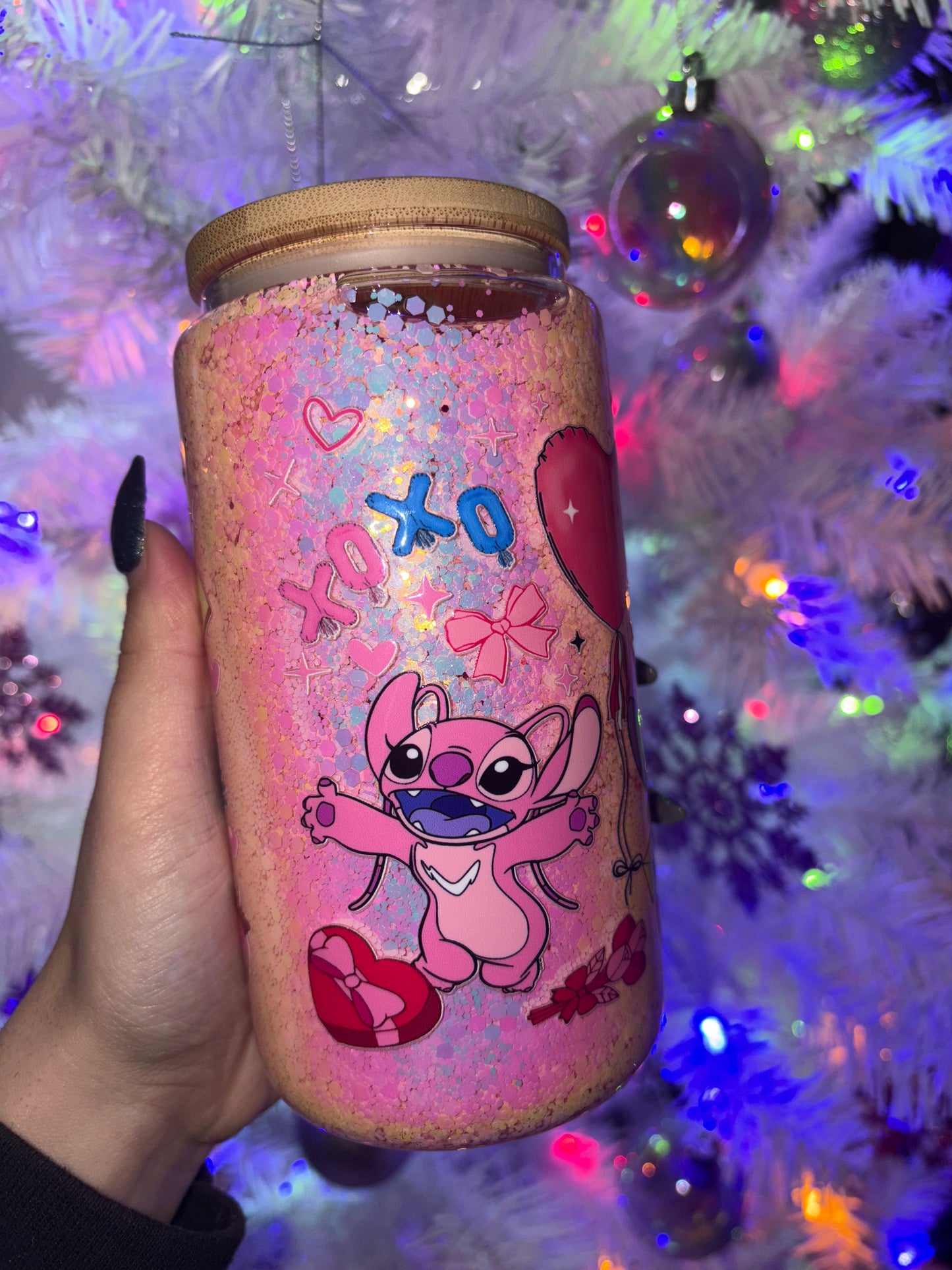 Valentines 16oz Snowglobe tumbler