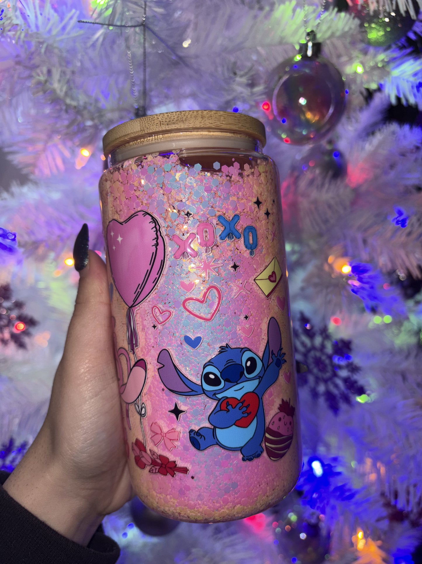 Valentines 16oz Snowglobe tumbler