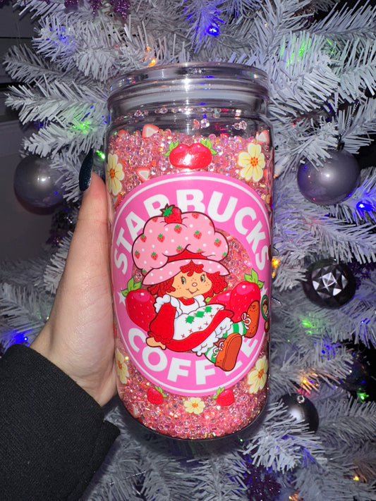Strawberry Rhinestone Plastic 16oz
