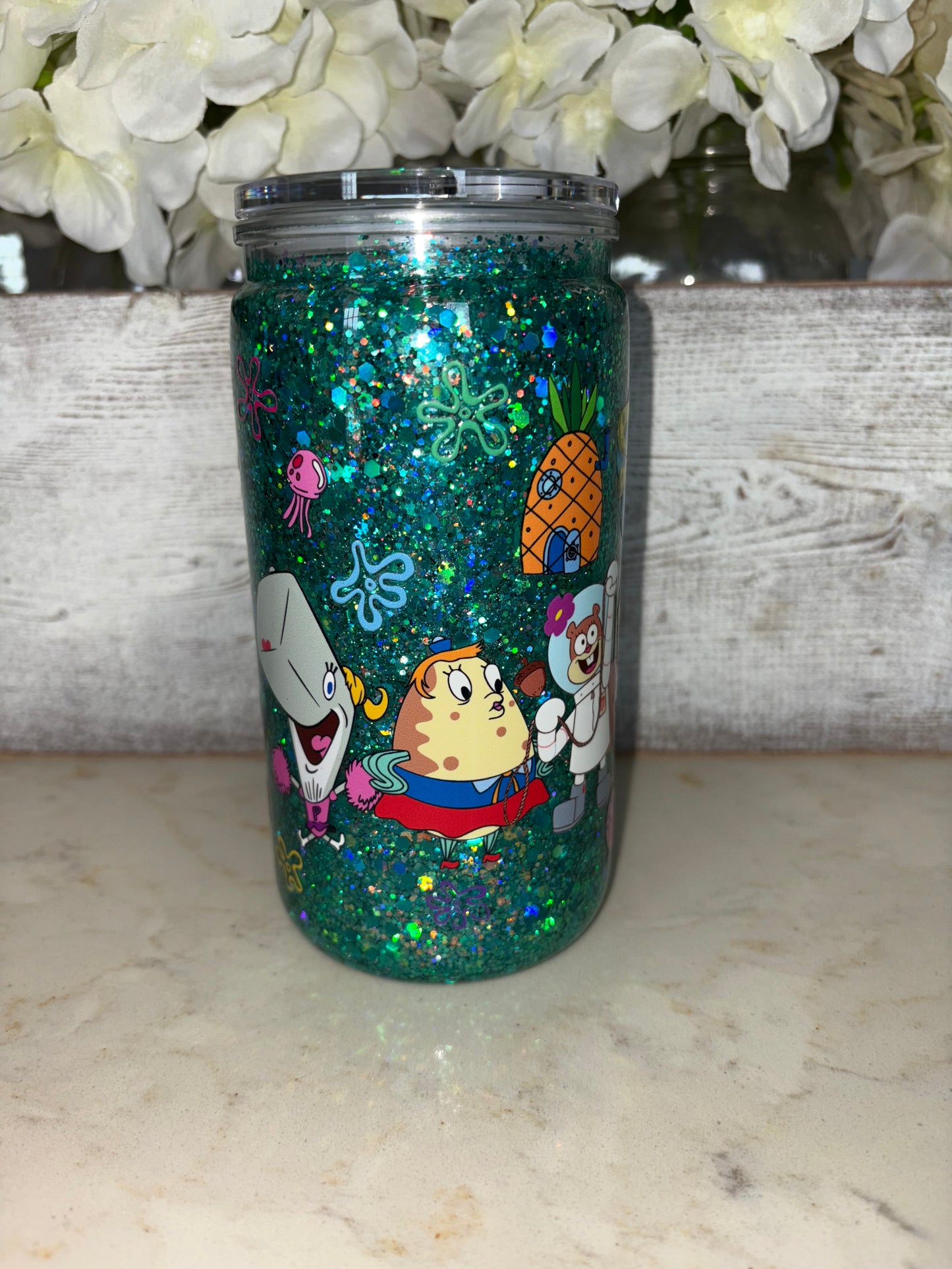16oz acrylic snowglobe tumbler